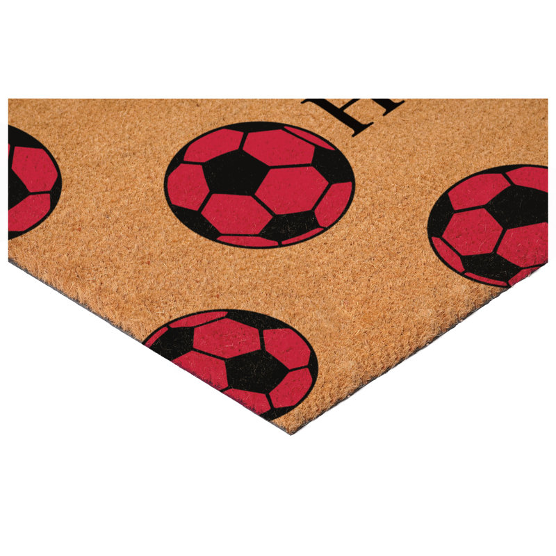 Paillasson Soccer Hello, Noir / Rouge