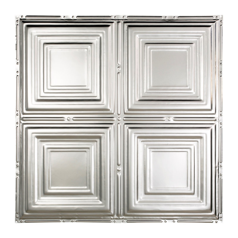 Carreau de plafond clouté Great Lakes Tin Syracuse 2 pi x 2 pi (paquet de 5), Argent
