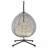 Sturdy Hanging Egg Chair with Stand – PE Rattan, Beige + Black-133715508-133715497