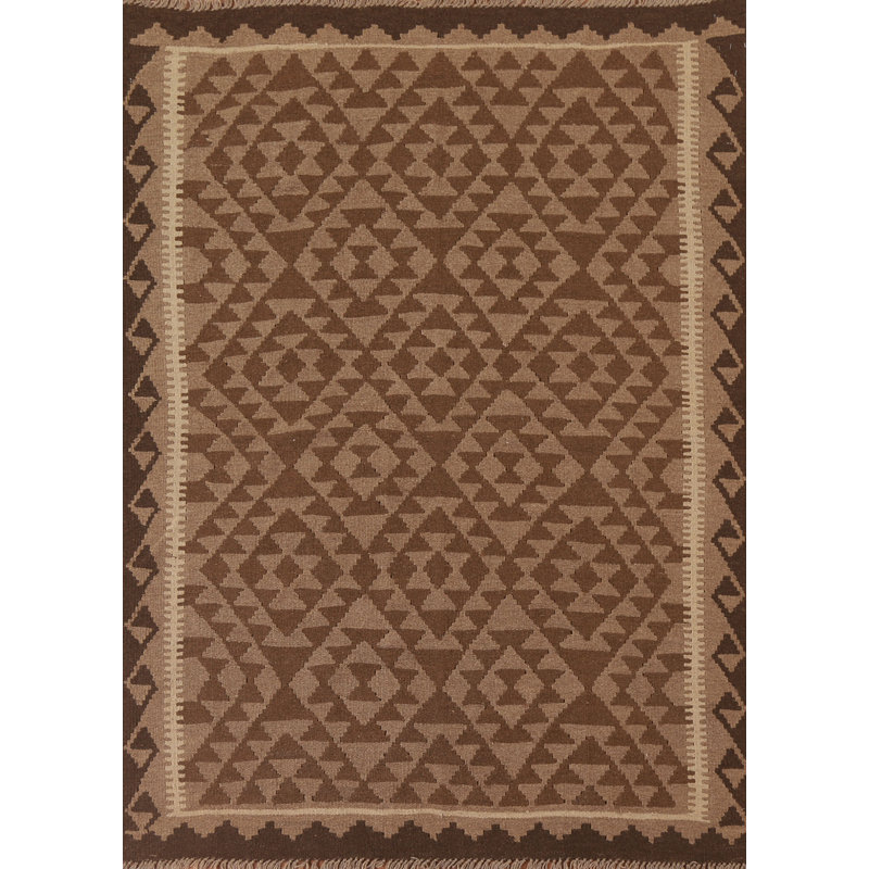 Reversible Wool Kilim Area Rug 4x6