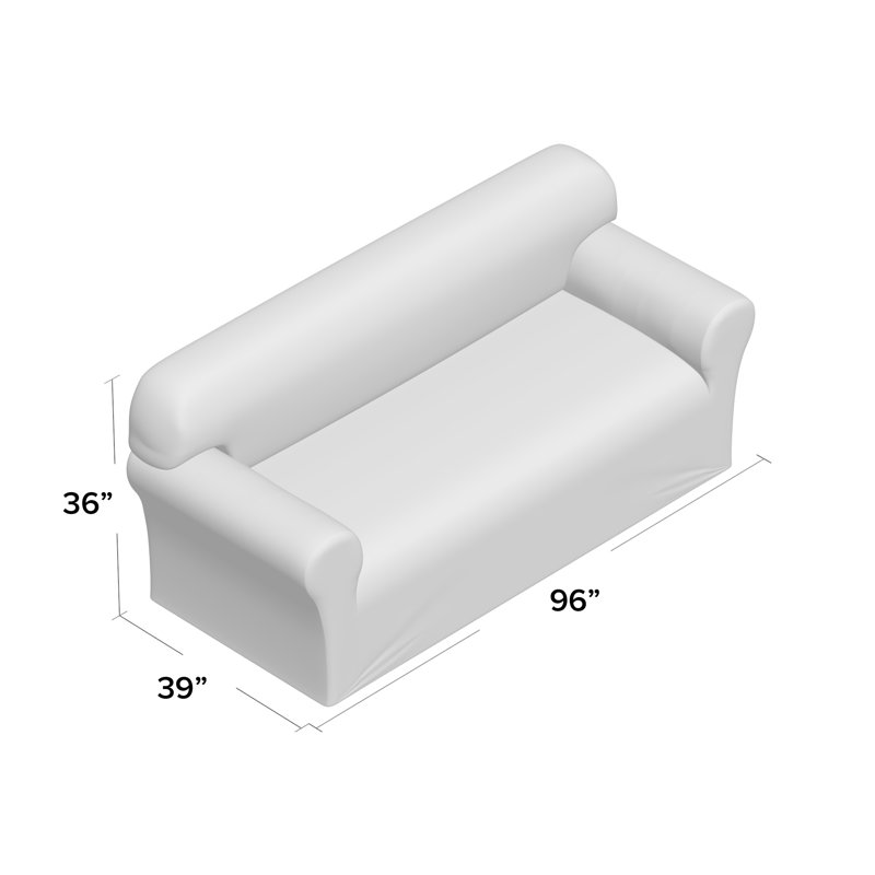 Housse pour canapé à coussins carrés/rectangulaires, Mélange de polyester sable