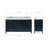 Cambridge 67'' Solid Wood Double Bathroom Vanity in Midnight Blue, with 1.5'' Carrara Marble Top, Center, Rectangle Sink-132355252-90865108