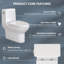 Toilette monobloc en céramique 18 po à fermeture en douceur avec siège confort