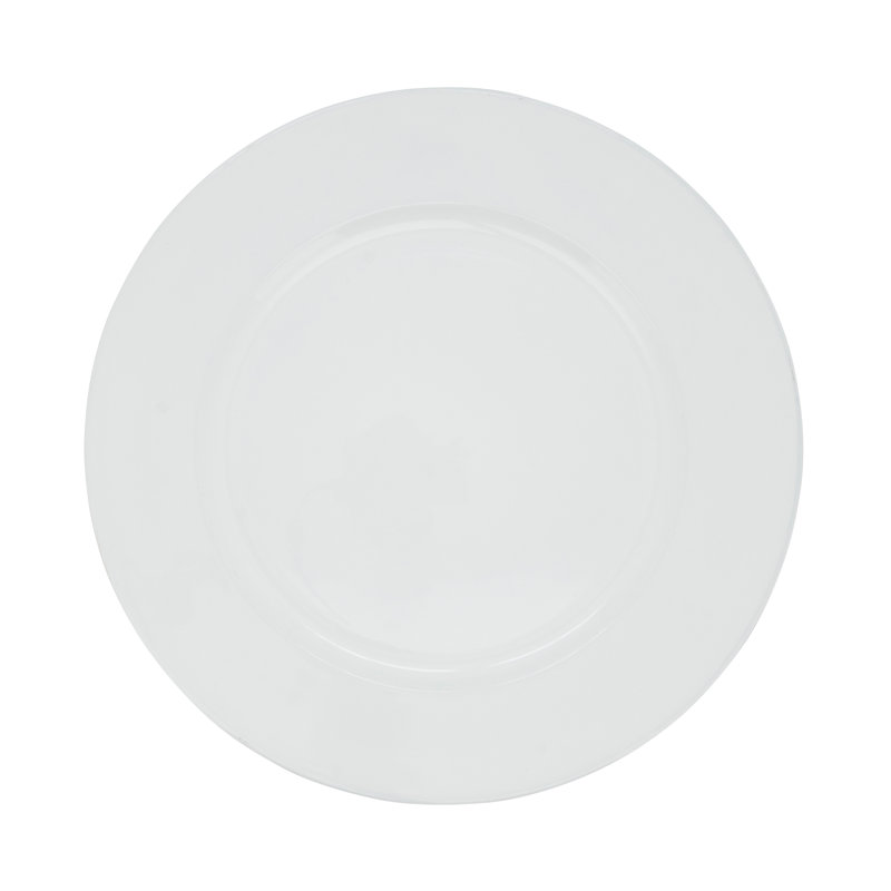 Erris 4 Piece Round Plastic Plates Charger Set, White