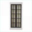 Cabinets, vitrine de ferme 71,2 po avec portes en verre, blanc et amp; Noir | Panneau de fibres à densité moyenne et amp; Bambou-1418025897