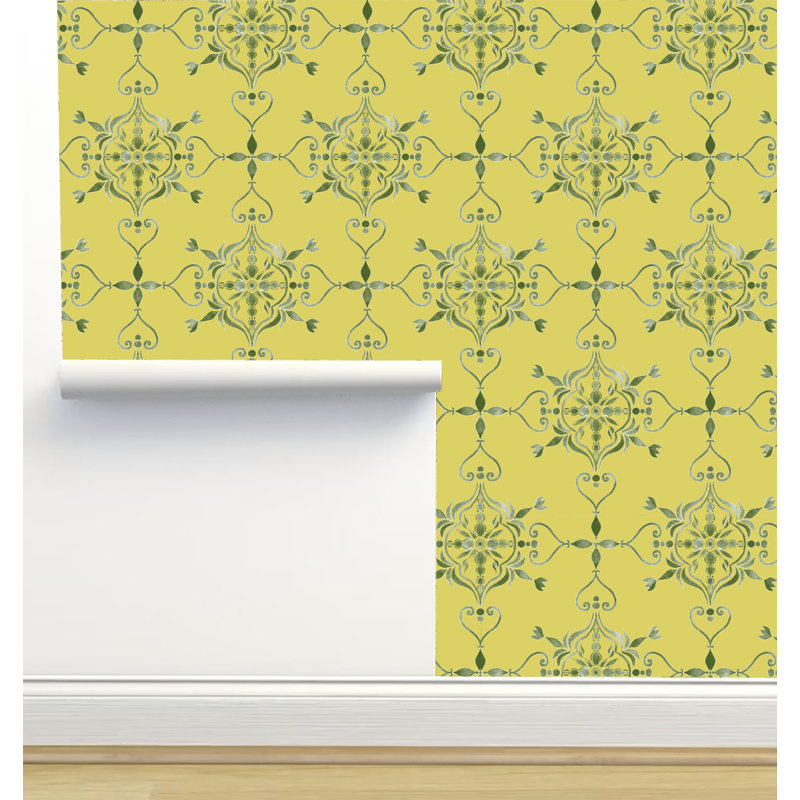 Rouleau de papier peint auto-adhésif texture L 6 pi x l 24 po Monor Designs, Jaune