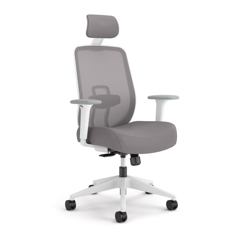 HON Altern Mesh Mid Back Task Chair, White Frame, Gray, Gray, White