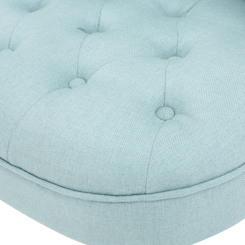 Fauteuil d'appoint, fauteuil d'appoint moderne, fauteuil sans accoudoirs, fauteuil à oreilles rembourré, Tissu bleu clair