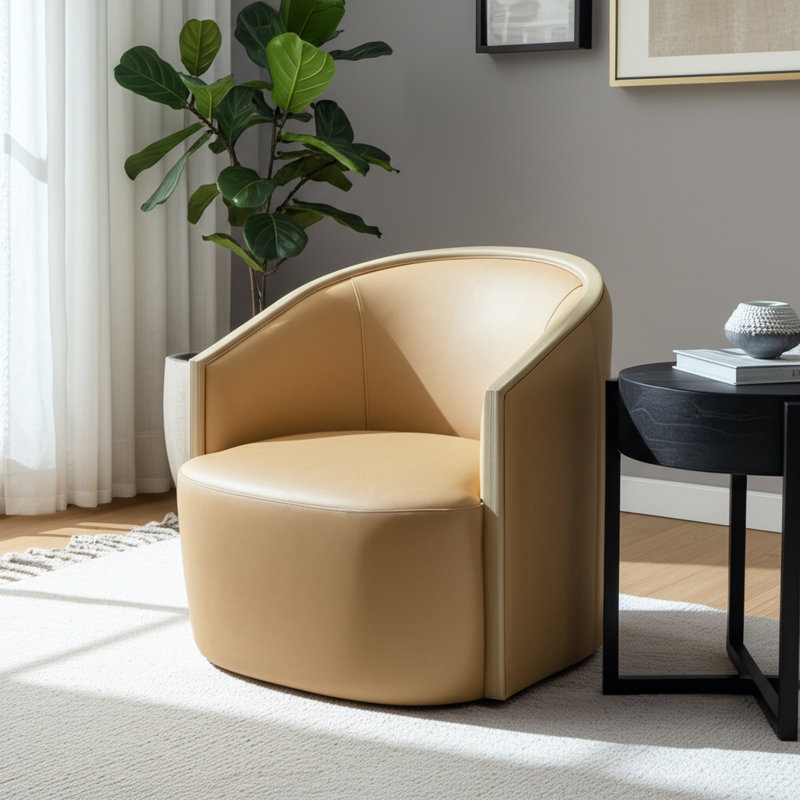 Dossier incurvé en similicuir Accent Chair