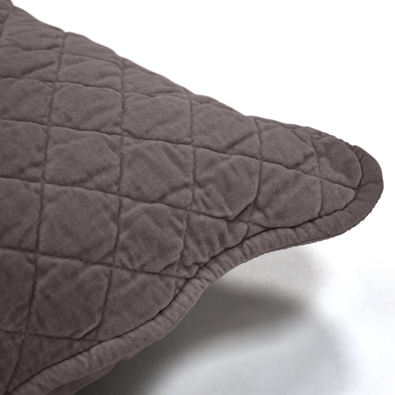 Monterra Cotton Geometric Square Cushion, Mink