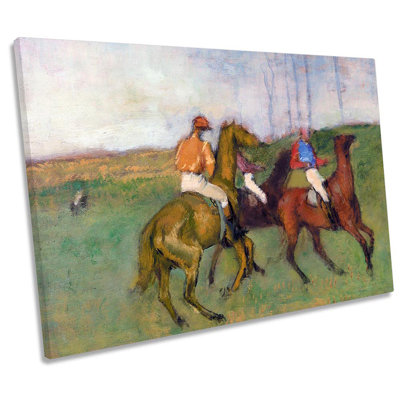 Edgar Degas Jockeys And Race Horses - Wrapped Canvas Print