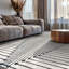Tapis géométrique moderne crème et noir-959251572