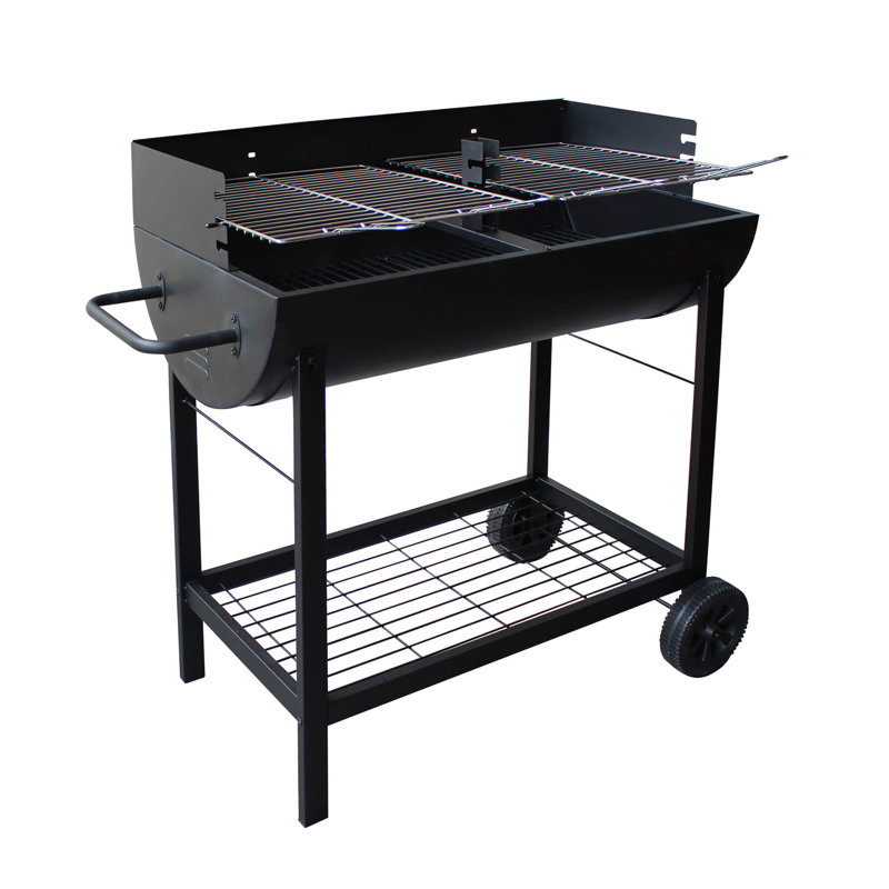 Belfry Kitchen Mabrey 103cm W Barrel Charcoal Grill