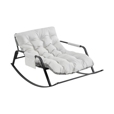 Chaise berçante avec fauteuil coulissant inclinable rembourré en cuir technique très large, fauteuil d'appoint moderne pour le salon, la chambre de bébé et la chambre à coucher