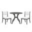 Ensemble de table de salle à manger chêne gris: table ronde de 39,4 po + 2 chaises - ensemble de cuisine traditionnel en bois massif avec plateau de table incrusté, pieds courbés élégants pour la salle à manger-131997562