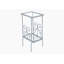 Table d'appoint, table d'appoint, table de bout, table de chevet, lampe, verre trempé, métal gris, transitionnel