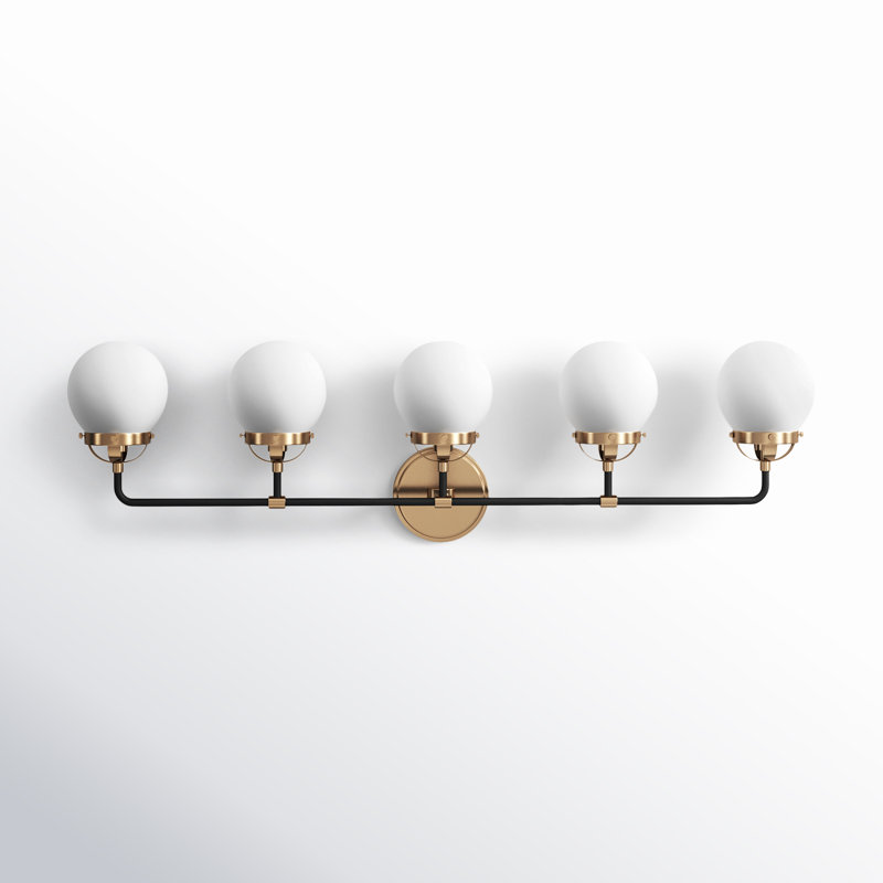 Éclairage pour salle de bain 5 lumières Newport, Non , Laiton satiné