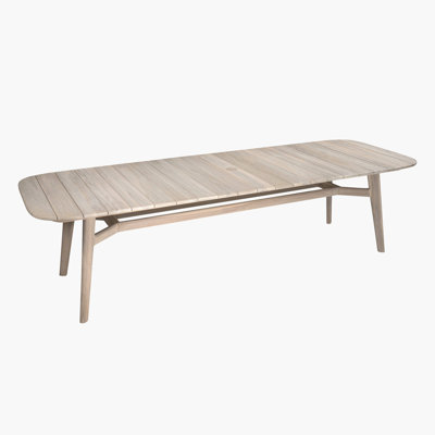 Table de salle à manger Ludlow 114 po en teck avec trou pour parasol