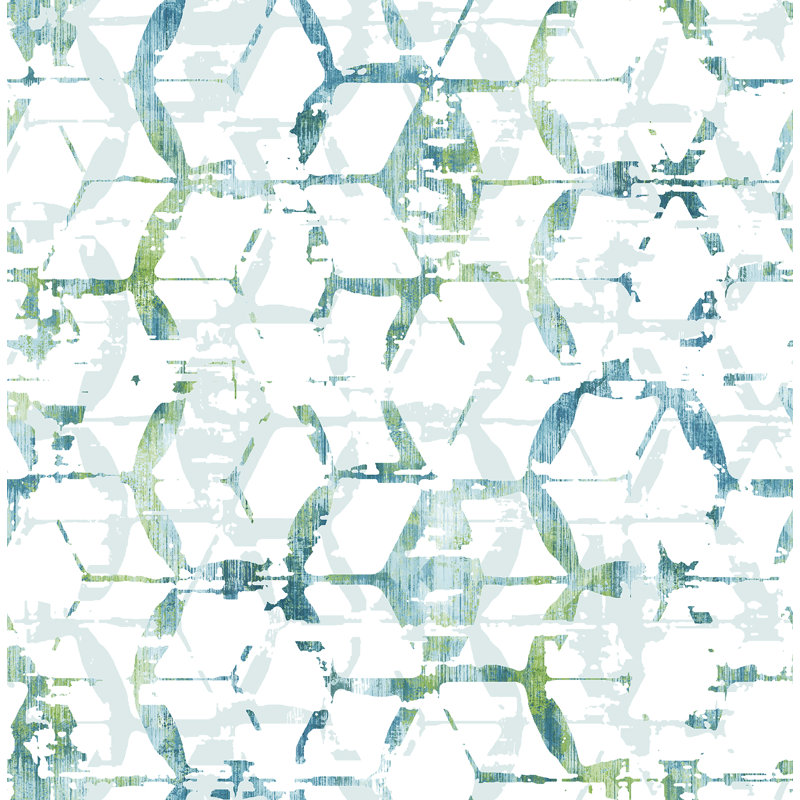 Rouleau de papier peint patiné L 33 pi x l 20,5 po Verlina, Bleu