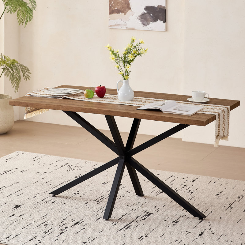 Modern Minimalist Rectangular Dining Table - Dining Table - For 4-6 People , Dark Brown Wood