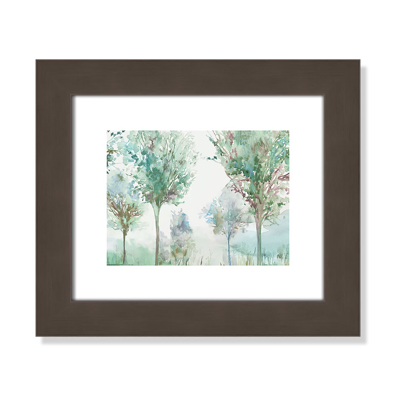 Paysage délicat - Art encadré autoportant, H 14,5 po x l 16,5 po x P 1,25 po, Cadre en bronze brossé brossé