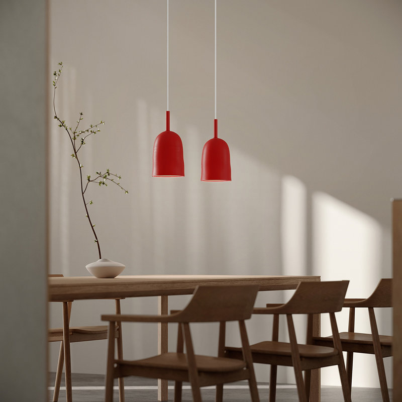 Vessel Pendant Light, 21" H x 14.5" W x 9" D, White, Poppy