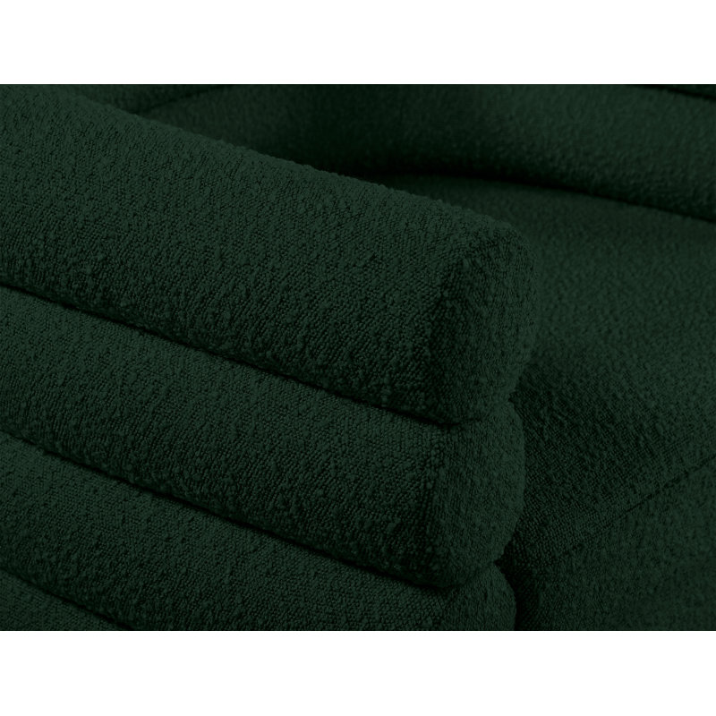 Tessa 33.5" W Boucle Swivel Barrel Chair, Green Boucle Fabric