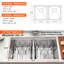 Évier de cuisine à double cuve encastrable en acier inoxydable calibre 16 50/50 avec accessoires 32 po x 18 po x 10 po Blenzia
