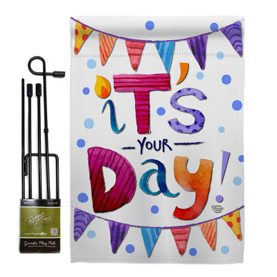 Ensemble de drapeaux en polyester 19 x 13 po It's Your Day