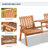 Wooden Bench With Middle Table And Umbrella Hole For Patio