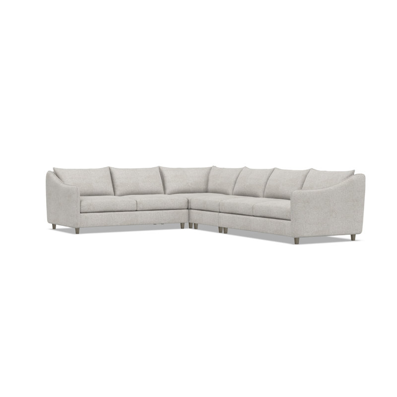 Bernhardt Joli 4-Piece Fabric Sectional, Gray Polyester