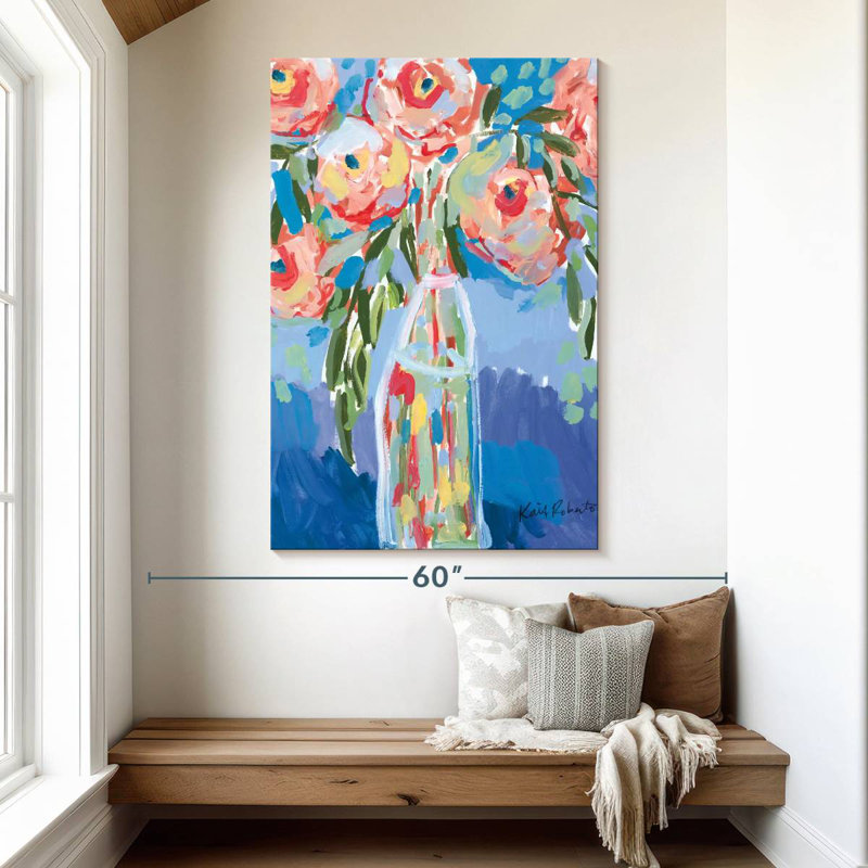 Avery Watermelon Blooms, 51" H x 34" W