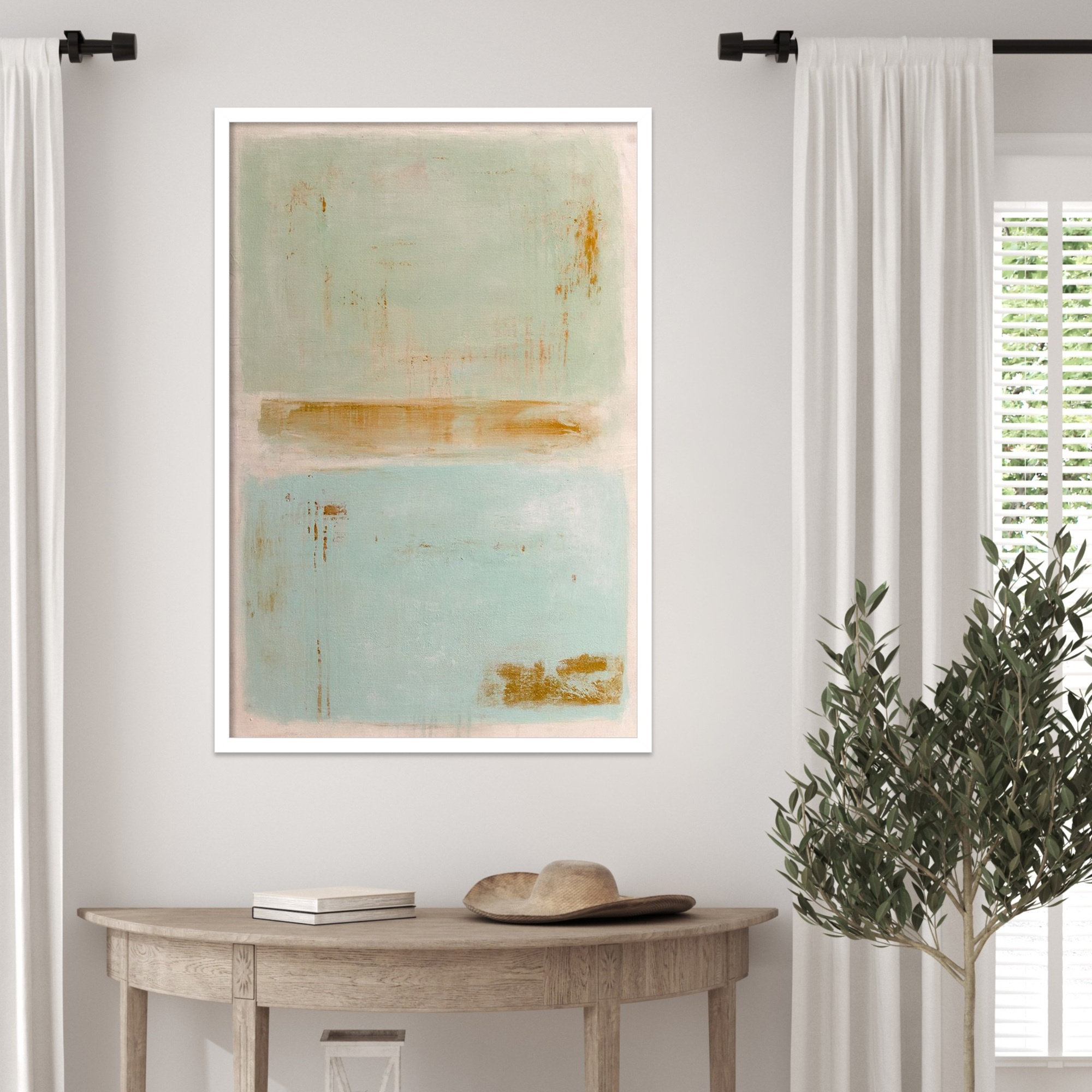 Soft Sided by Mauro Wood Framed Wall Art Print, 33" H x 23" W, White
