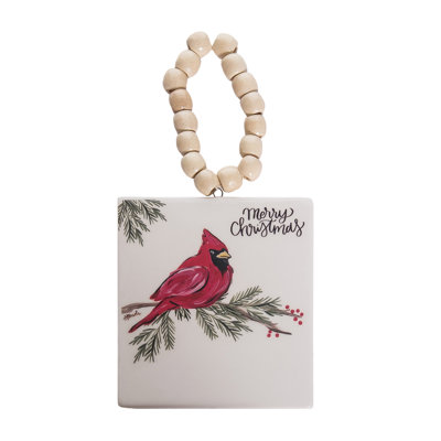 Multicolor Ceramic Ornament with Bead Hanger by Cardin for Christmas Tree Decoration Indoor Use Perfect for Gift Giving and Hostess Gifts Unique Holiday Decor for a Festive Touch to Your Home