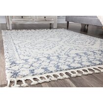 Found & Fable White & Black Chevron Shag Area Rug, 5x7, Sold by at Home