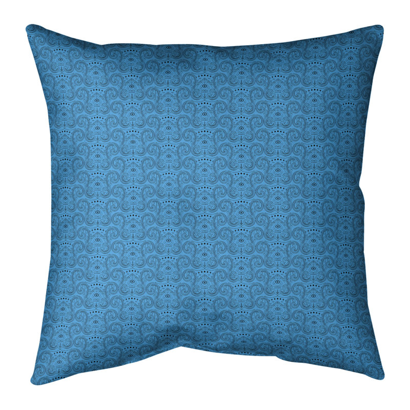 Katelyn Elizabeth Geometric Linen Reversible Throw Pillow, 26" x 26", No Fill, Blue/Black