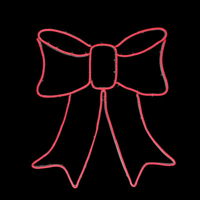 19.5" Neon Style LED Lighted Bow Christmas Window Silhouette Decor
