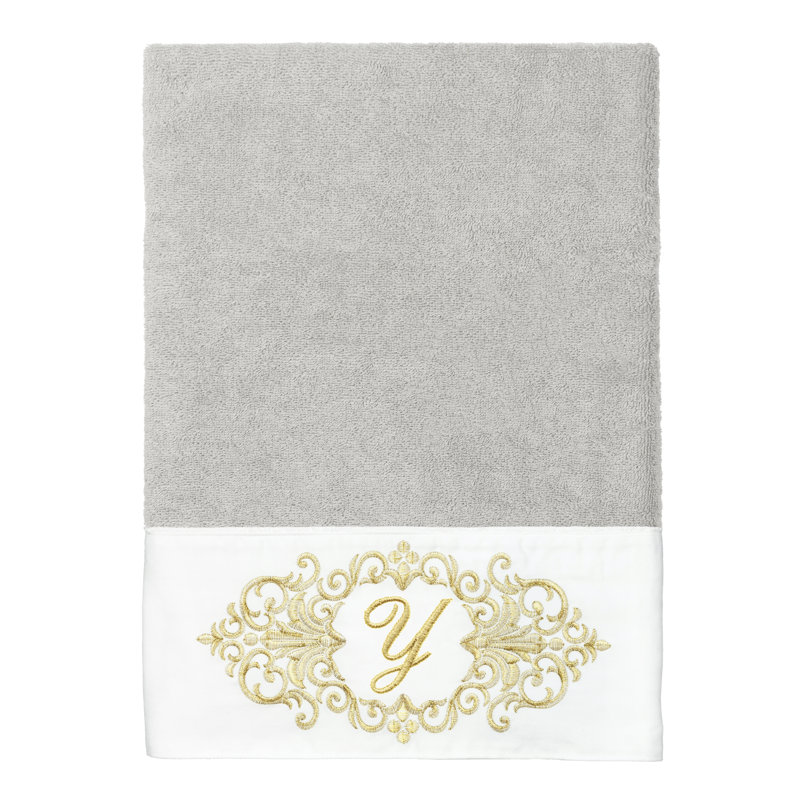 Linum Home Textiles 100% Turkish Cotton MONICA 2PC Embellished Bath Towel Set, Y