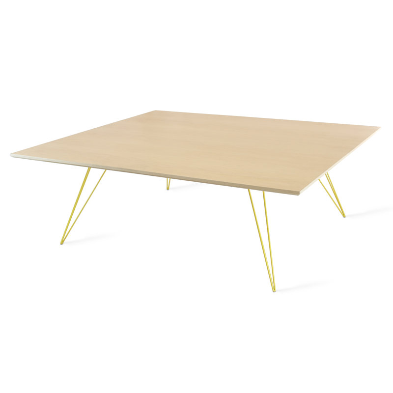 Williams Coffee Table, Yellow, 18" H x 54" L x 46" W, Maple
