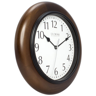 Weddington 10" Wood Quartz Wall Clock