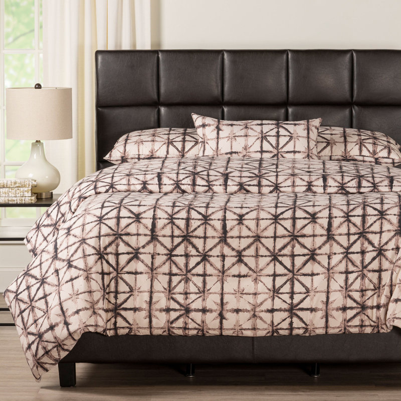 Reflection Windowpane Duvet Cover & Insert, King Duvet + 2 King Shams + 1 Throw Pillow