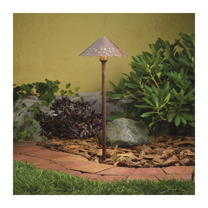 Éclairage de sentier 1 lumière Halleneck, Bronze de tannerie texturée, 2700 K