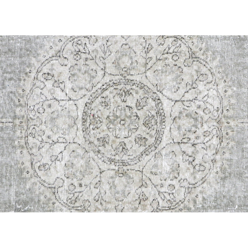 Tapis gris en laine noué à la main de conception unique 6 pi 9 po x 10 pi années 1960