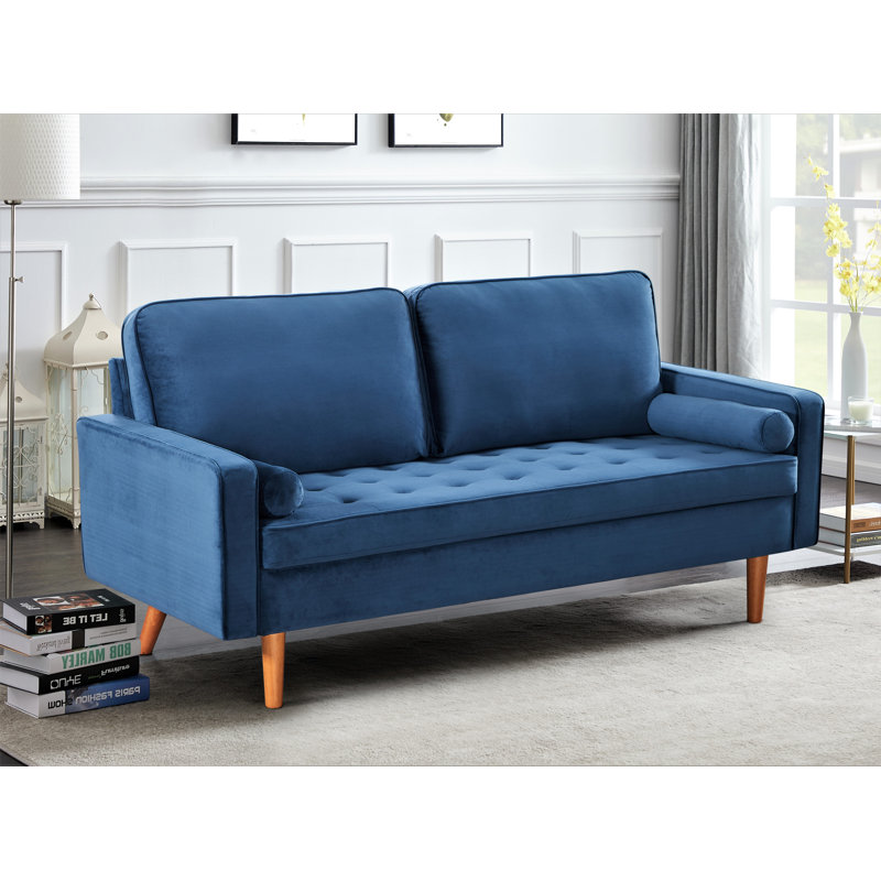 Edora 69.6'' Velvet Sofa, Space Blue Velvet