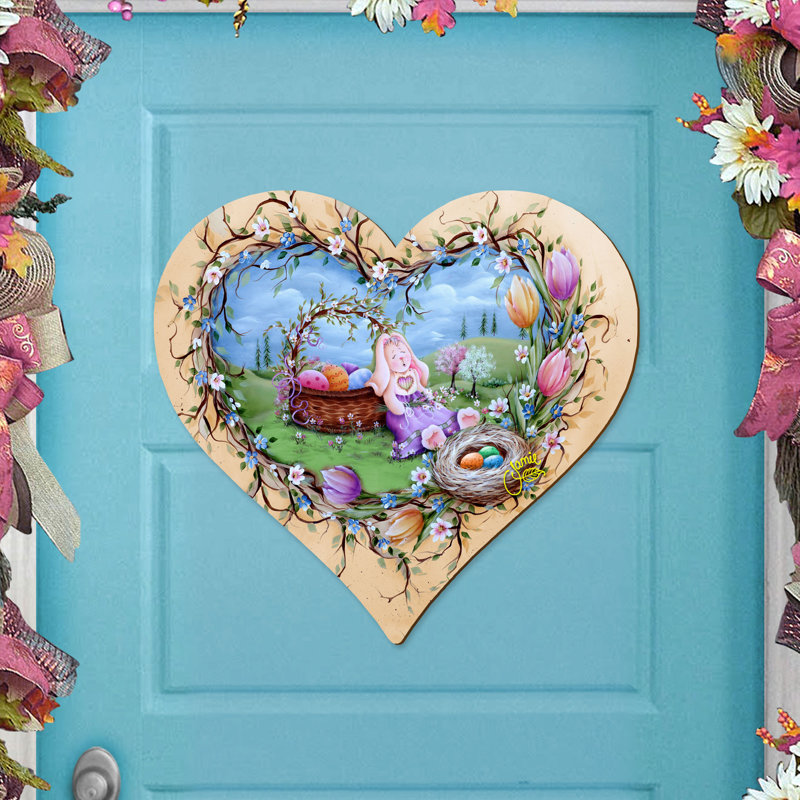 Porte de Pâques «Lapin de Pâques» par J. Mills-Price | Décor de Pâques - 8457706H-MP