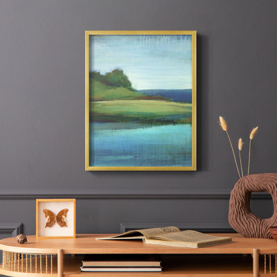 «Silent Lakeside I», reproduction encadrée - bois massif