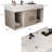 39" Inch Floating Bathroom Vanity With Ceramic Sink, Wall Mounted Bathroom Vanity With Marble Sintered Stone Countertop,2 Drawers &  Open Cabinet-994007116