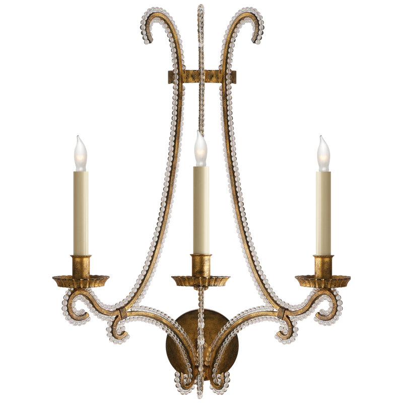 Oslo 3 - Light Candle Wall Light, Gilded Iron