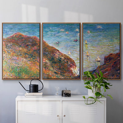 " On The Cliffs Of Pour Ville, Fine Weather By Monet " 3 - Pieces