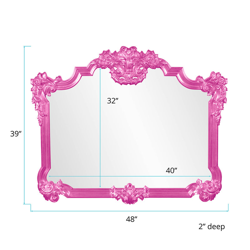 Miroir décoratif traditionnel, Rose vif